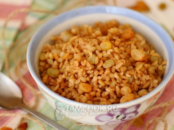 Фото блюда: Каша из булгура с изюмом