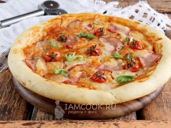 Фото блюда: Пицца с ветчиной