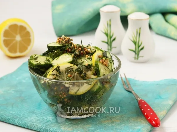 Фото блюда: Маринованные огурцы с лимоном (быстрого приготовления)