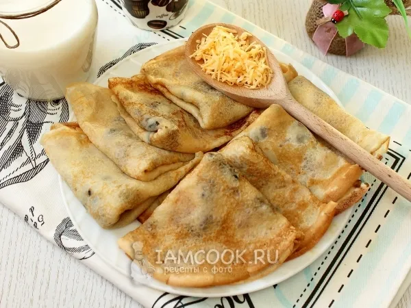 Фото блюда: Блины с грибным припеком