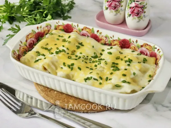 Фото блюда: Каннеллони с грибами и сыром