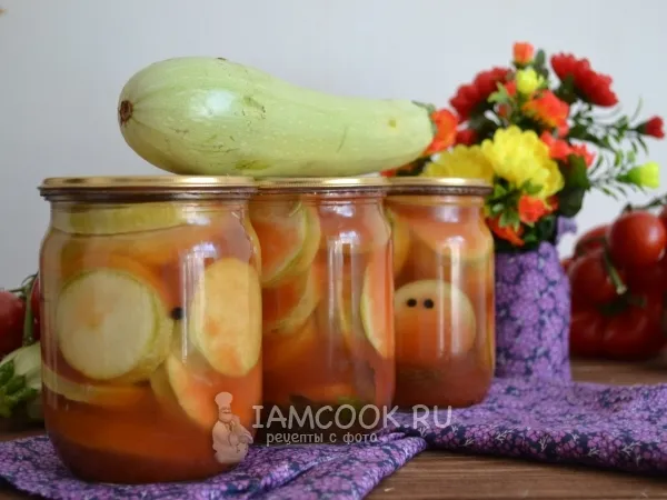 Фото блюда: Кабачки с кетчупом чили на зиму