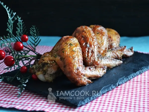 Фото готового блюда: Куриные крылышки на сковороде гриль