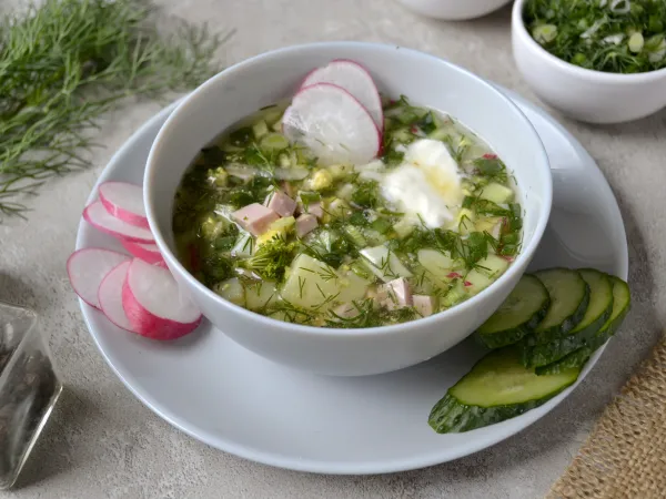 Фото блюда: Окрошка на рассоле от помидоров