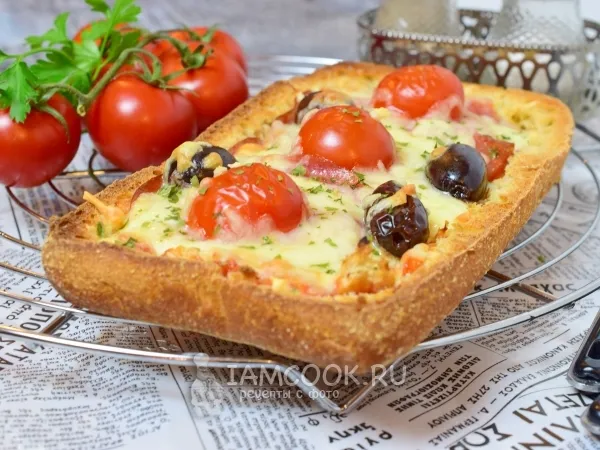 Фото готового блюда: Пицца на хлебе