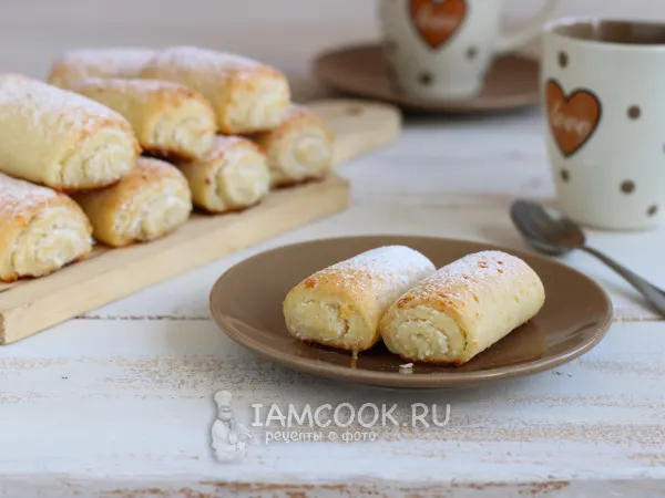 Фото готового блюда: Творожное печенье Трубочки с начинкой