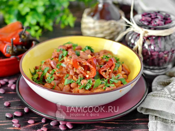 Фото блюда: Лобио из красной фасоли с томатной пастой