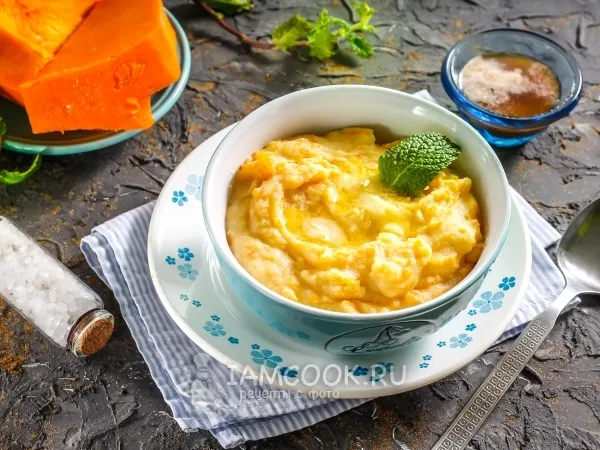 Фото блюда: Кукурузная каша с тыквой на молоке