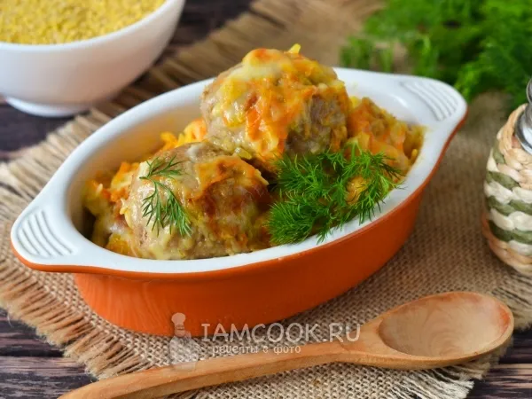 Фото готового блюда: Тефтели с пшеном