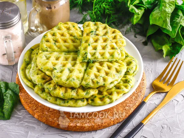 Фото готового блюда: Вафли со шпинатом