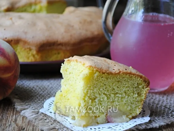 Фото блюда: Шарлотка с персиками в духовке