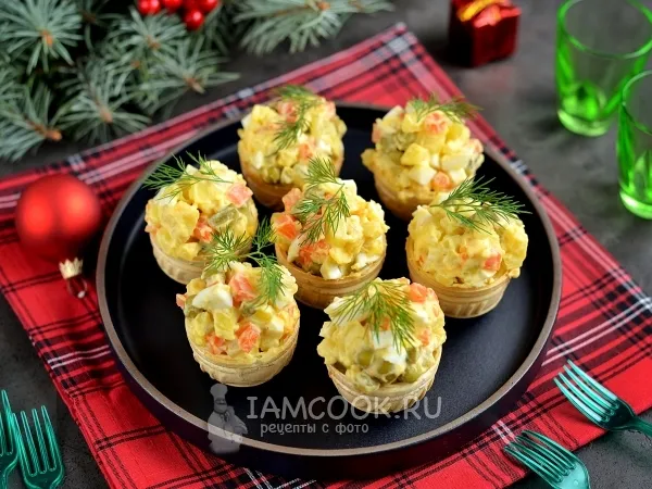 Фото блюда: «Оливье» в тарталетках