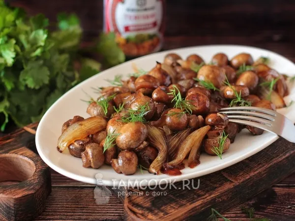 Фото блюда: Шампиньоны с луком в соусе терияки