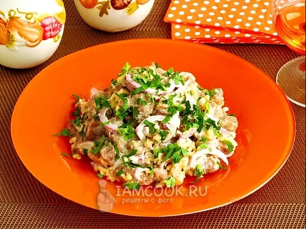 Фото готового блюда: Закуска из свинины и сыра