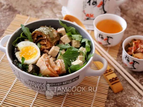 Фото готового блюда: Кимчи рамен (азиатский суп)