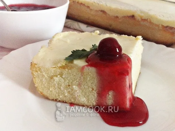 Фото блюда: Творожная запеканка под сметанной заливкой