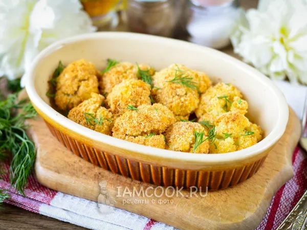 Фото блюда: Цветная капуста в сухарях в духовке