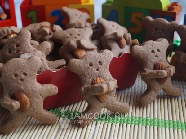 Фото готового блюда: Имбирное печенье «Мишка с миндалем»