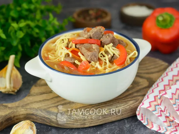 Фото блюда: Лагман из баранины в мультиварке