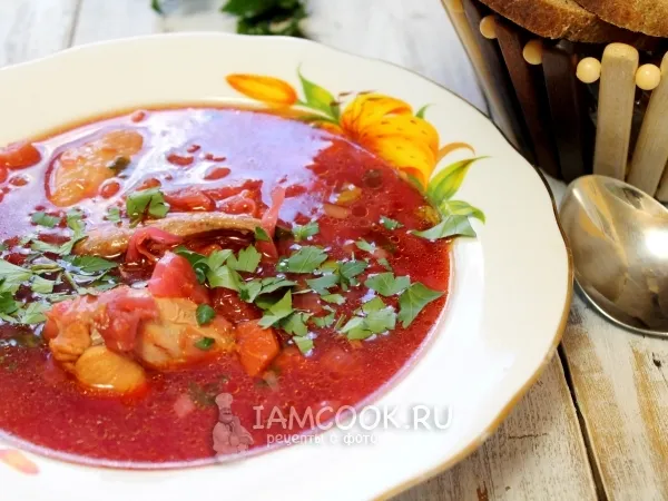 Фото блюда: Борщ с куриными крылышками