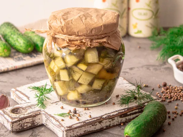 Фото блюда: Салат из огурцов по-фински на зиму