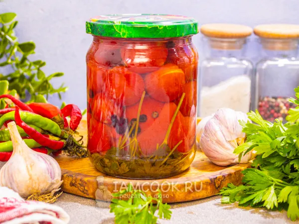 Фото блюда: Сладкие помидоры черри на зиму без уксуса