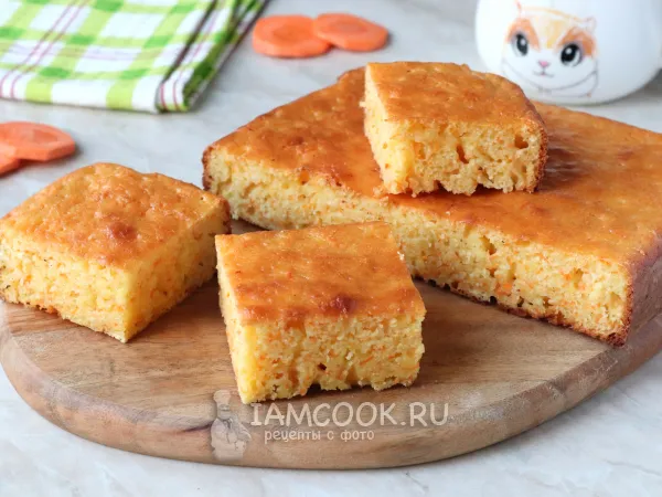 Фото готового блюда: Морковный манник на кефире