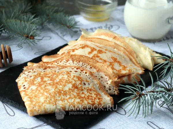 Фото готового блюда: Блины на минералке и кефире