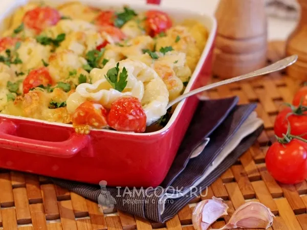 Фото блюда: Запеканка из цветной капусты с макаронами
