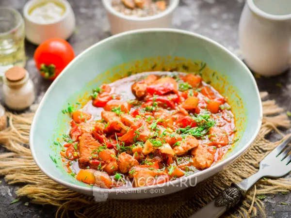 Фото готового блюда: Куриное филе в ананасовом соусе