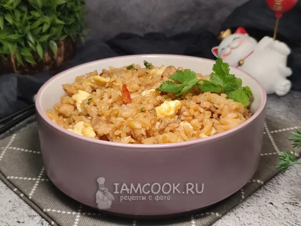 Фото блюда: Жареный рис со свининой