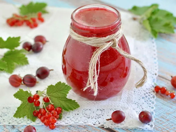 Фото блюда: Желе из красной смородины и крыжовника на зиму