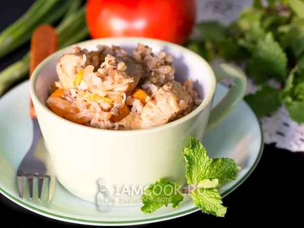 Фото блюда: Свинина с гречкой и овощами