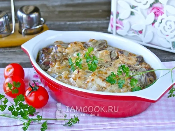 Фото готового блюда: Печень индейки в духовке