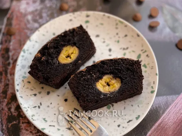 Фото блюда: Брауни с целым бананом внутри