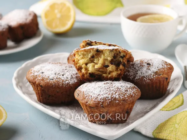 Фото готового блюда: Лимонные кексы с шоколадом
