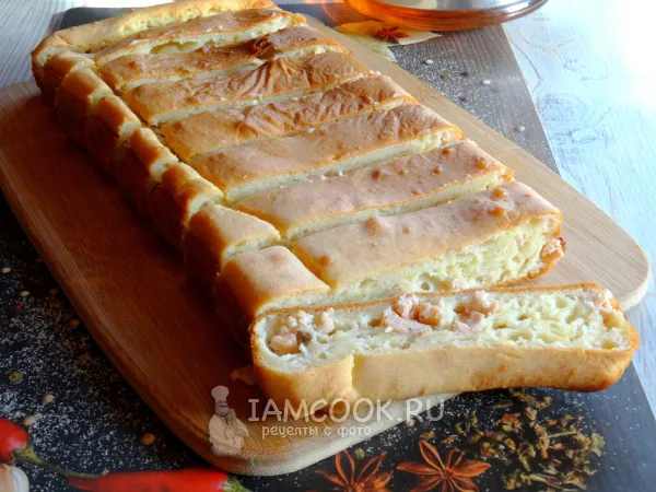 Фото блюда: Заливной пирог с горбушей и картошкой
