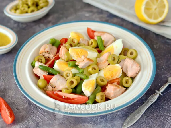 Фото блюда: Салат «Нисуаз» с лососем