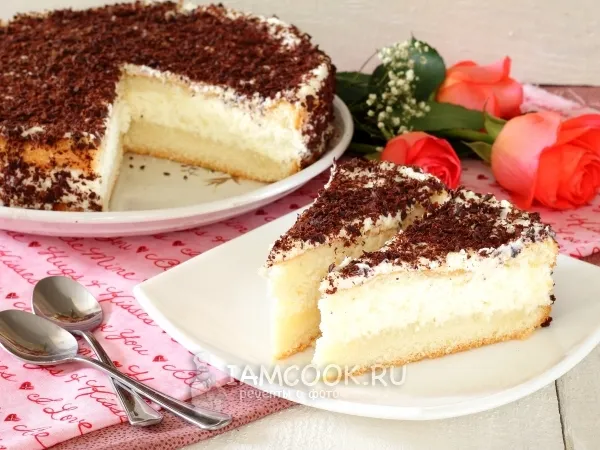 Фото блюда: Торт бисквитный с творожно-сливочным кремом