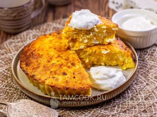 Фото блюда: Творожная запеканка с тыквой в аэрогриле