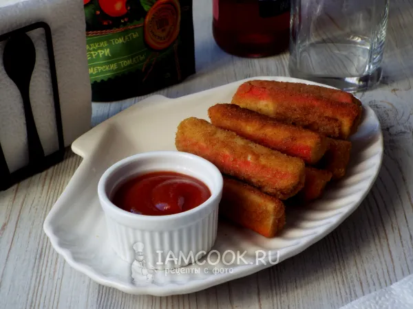 Фото блюда: Жареные крабовые палочки в панировочных сухарях