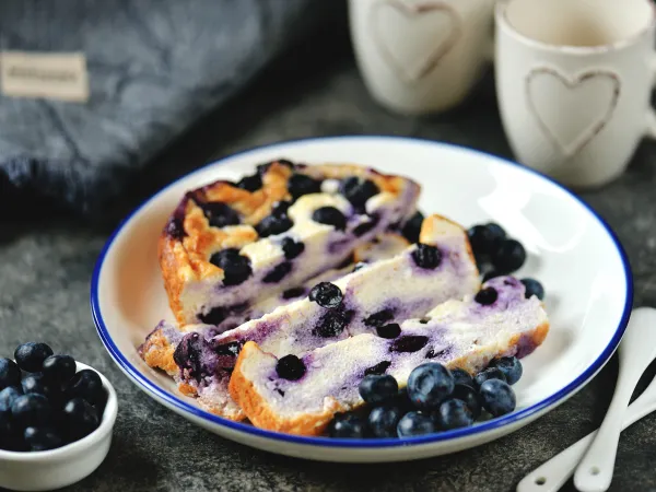 Фото блюда: Творожная запеканка с голубикой