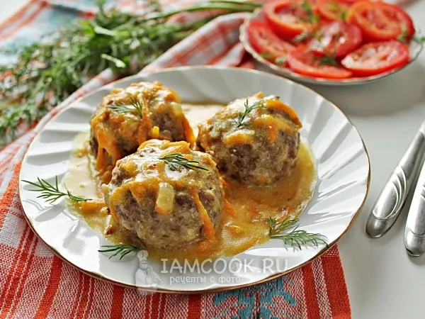 Фото блюда: Тефтели с гречкой в мультиварке