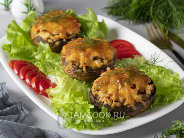 Фото блюда: Шампиньоны, фаршированные индейкой