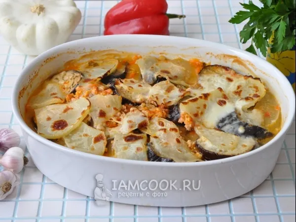 Фото блюда: Запеканка из свежих овощей с фаршем