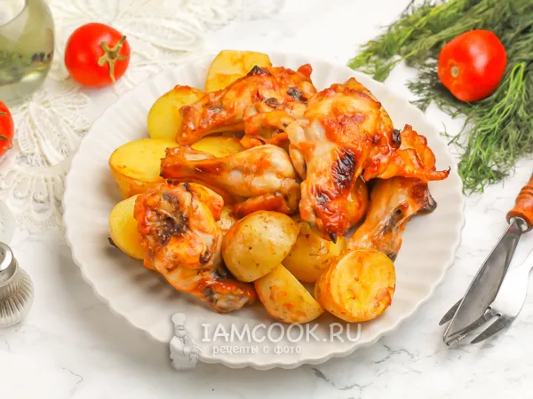Фото блюда: Куриные плечики с картошкой в духовке