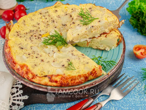 Фото готового блюда: Омлет с цветной капустой в мультиварке