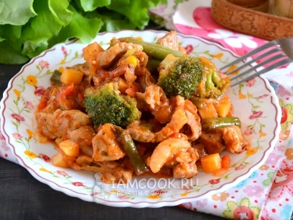 Фото блюда: Поджарка из свинины с овощами