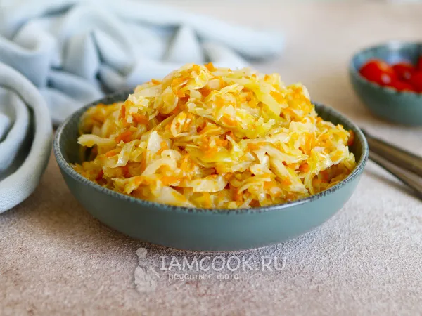 Фото блюда: Тушеная капуста с тыквой в мультиварке