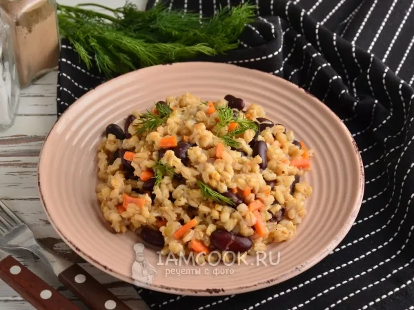 Фото готового блюда: Перловка с фасолью